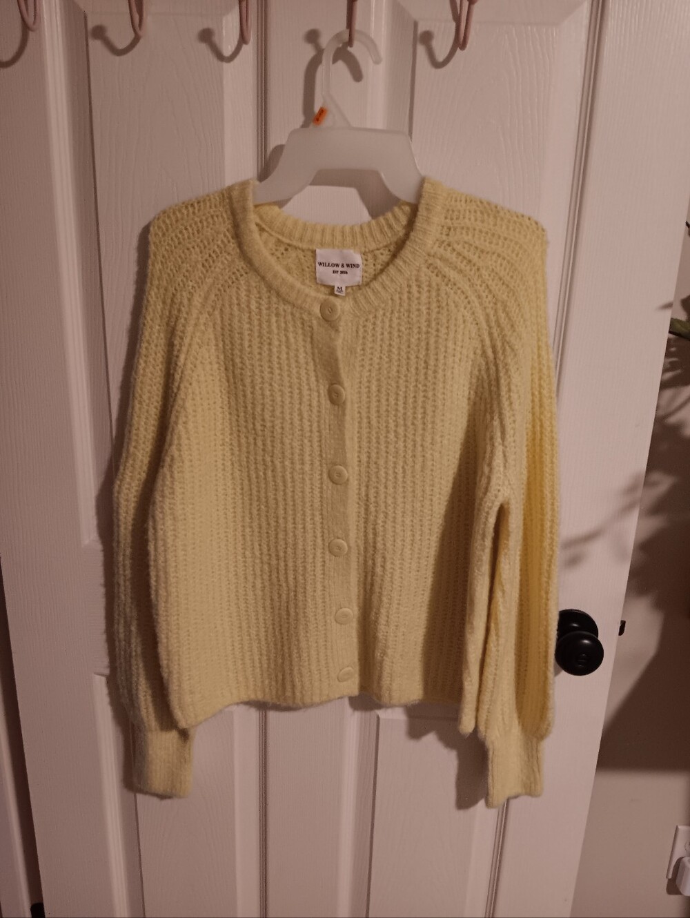 Willow & Wind Yellow Knit Cardigan Sweater. Medium